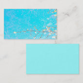 かわいらし自然フラワーアートonターコイズ 名刺 (正面/裏面)