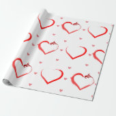 かわいらし色彩の鮮やかハート ラッピングペーパー (アンロールド)