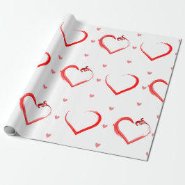 かわいらし色彩の鮮やかハート ラッピングペーパー