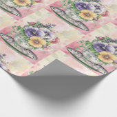 かわいらし色彩の鮮やかパンジー包装紙 ラッピングペーパー (角)