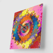 かわいらし色数々のフラクタル緩和曲線 スクエア壁時計 (傾斜)