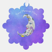 かわいらし色鮮飾三日月顔空 オーナメントカード (正面)