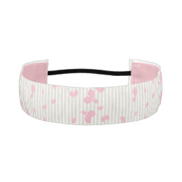 かわいらし花びらストライプ アスレチックヘッドバンド