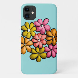 かわいらし花カラフルガーリー iPhone 11 ケース