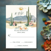 かわいらし花サボテン |サボテン結婚砂漠 出欠カード