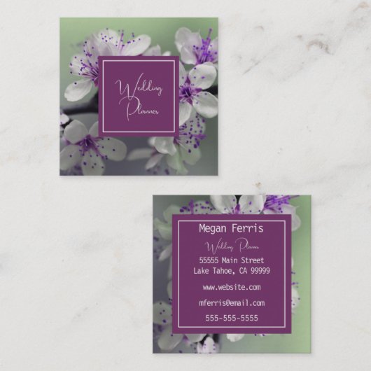 かわいらし花ズスクエアビジネスカード スクエア名刺 (正面/裏面)