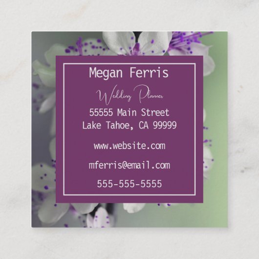 かわいらし花ズスクエアビジネスカード スクエア名刺 (裏面)