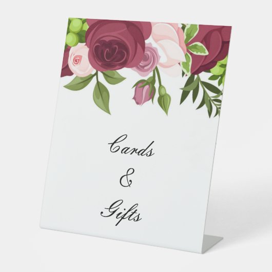 かわいらし花ブライダルシャワー 台座サイン (正面)