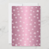 かわいらし花付きピンク赤ちゃんシャワー招待状 招待状 (裏面)