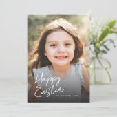 かわいらし花模様バックカラフルフルフォトイースター シーズンカード (スタンド正面)