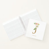 かわいらし花模様フェイクゴールドフォイルレターJモノグラム ノートブック (内部)