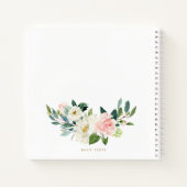 かわいらし花模様フェイクゴールドフォイル文字Gモノグラム ノートブック (裏面)