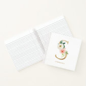 かわいらし花模様フェイク金箔文字Sモノグラム ノートブック (内部)