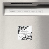 かわいらし花模様ブラックデイト磁石を保存 マグネット (インサイチュ (食洗機))