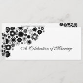 かわいらし花模様ブラック結婚式 プログラム (正面/裏面)