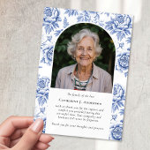 かわいらし花模様写真悔やみや弔慰葬祭記念碑 サンキューカード