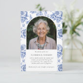 かわいらし花模様写真悔やみや弔慰葬祭記念碑 サンキューカード (スタンド正面)