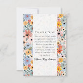 かわいらし花模様写真悔やみや弔慰葬祭記念碑 サンキューカード (正面)