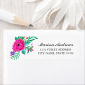 かわいらし花模様差出人住所ラベル ラベル (インサイチュ)