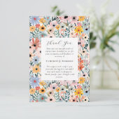 かわいらし花模様記念写真悔やみや弔慰葬儀 サンキューカード (スタンド正面)