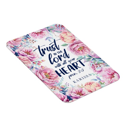 かわいらし花模様 |パーソナライズされた聖なる書物、 経典 マグネット (右側)