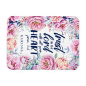 かわいらし花模様 |パーソナライズされた聖なる書物、 経典 マグネット (横)