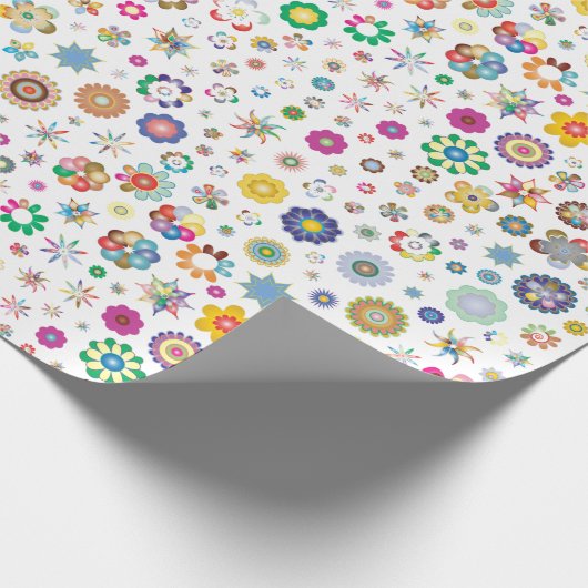 かわいらし花 – カラフル包装紙 ラッピングペーパー (角)