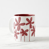 かわいらし花 – マルーン ツートーンマグカップ (正面左)
