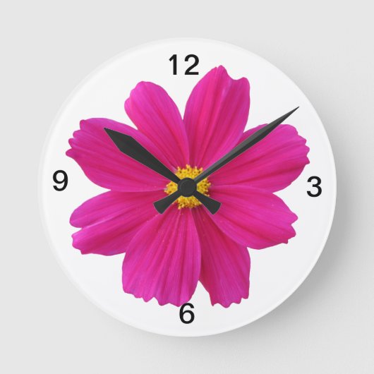 かわいらし花 ラウンド壁時計 (正面)