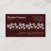 かわいらし花 – 濃い茶色の上に白 名刺 (裏面)