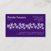 かわいらし花 – 白オン深い紫 名刺 (裏面)
