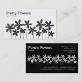 かわいらし花 – 白黒（交互） 名刺 (正面/裏面)