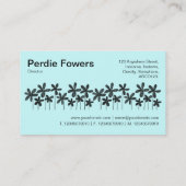 かわいらし花 – 黒とアイスブルー 名刺 (裏面)