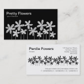 かわいらし花 – 黒に白(交互) 名刺 (正面/裏面)