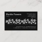 かわいらし花 – 黒に白 名刺 (裏面)