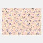 かわいらし英語ワイルドフラワーフローラパーティーギフトデコル ラッピングペーパーシート (正面3)