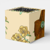 かわいらし茶色フローラの花結婚柄 フェイバーボックス (裏面サイド)
