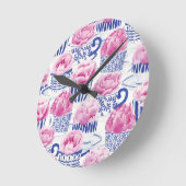 かわいらし茶 ラウンド壁時計 (傾斜)