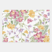 かわいらし草花パターン ラッピングペーパーシート (正面)