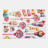 かわいらし菓子台所用タオル キッチンタオル (横)