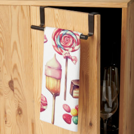 かわいらし菓子台所用タオル キッチンタオル