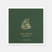 かわいらし葉結婚の名前 スタンダードカクテルナプキン (正面)