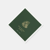 かわいらし葉結婚の名前 スタンダードカクテルナプキン (角)