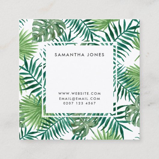 かわいらし葉花の植物風景設計者 スクエア名刺 (裏面)