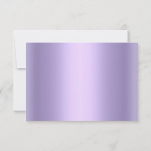 かわいらし薄紫きらめく応答カードrsvp 出欠カード (裏面)