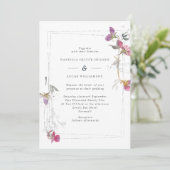 かわいらし薄紫サマースイートピー結婚式招待状 招待状 (スタンド正面)