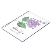 かわいらし薄紫フローラガーリー可愛いパーソナライズされた ノートブック (左側)