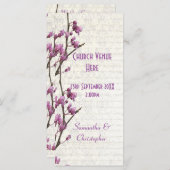 かわいらし薄紫フローラ教会の結婚式 プログラム (正面/裏面)