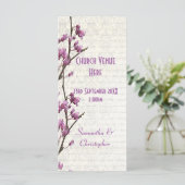 かわいらし薄紫フローラ教会の結婚式 プログラム (スタンド正面)