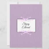 かわいらし薄紫結婚シンプル 招待状 (裏面)